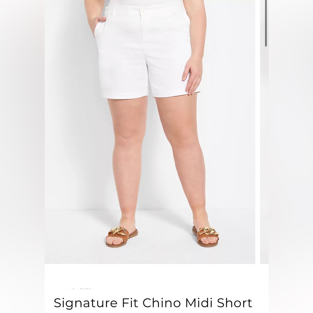 NWT Lane Bryant Signature Fit Chino Midi Short - Ascena White, Size 20